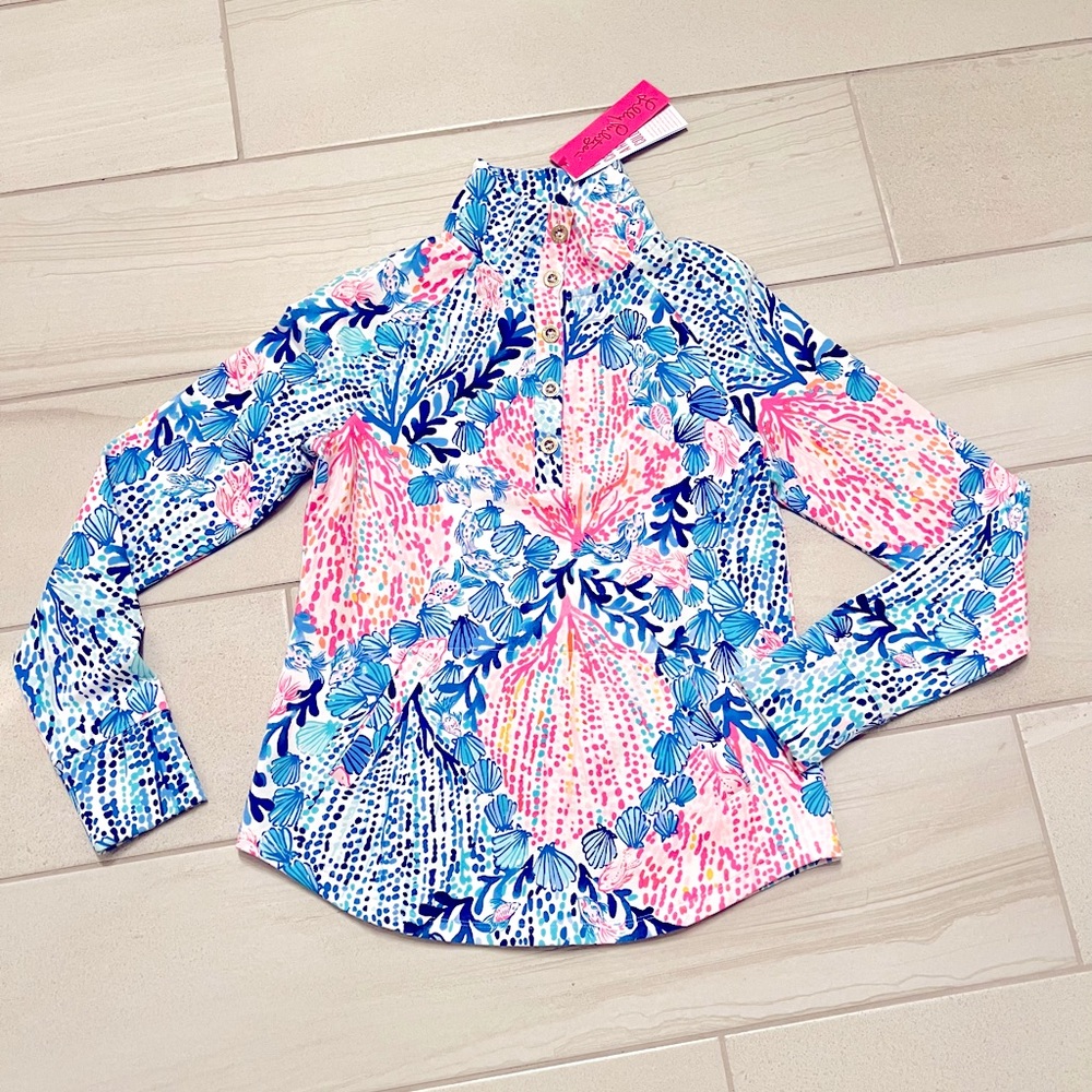 Lilly Pulitzer UPF 50+ Captain Popover, size XXS, Resort White Sway With Me